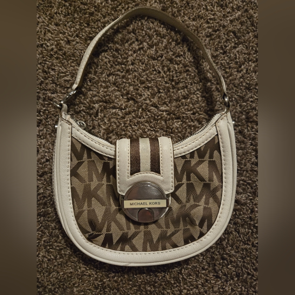 Michael Kors Brown and Cream Women's Mini Bag